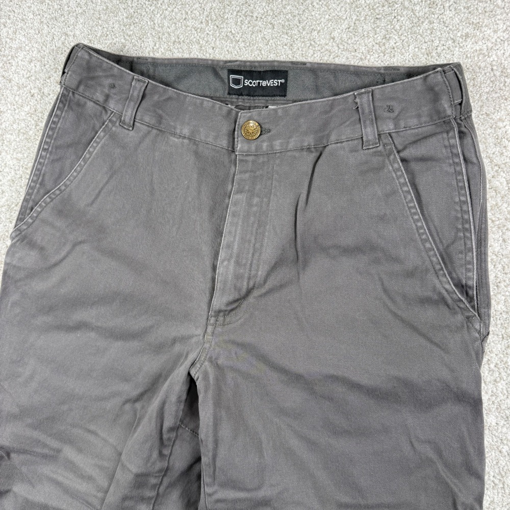 ScottEVest Pants Mens 30x32 Gray TEC Flex Cargo‎ Clothing Travel Chino
